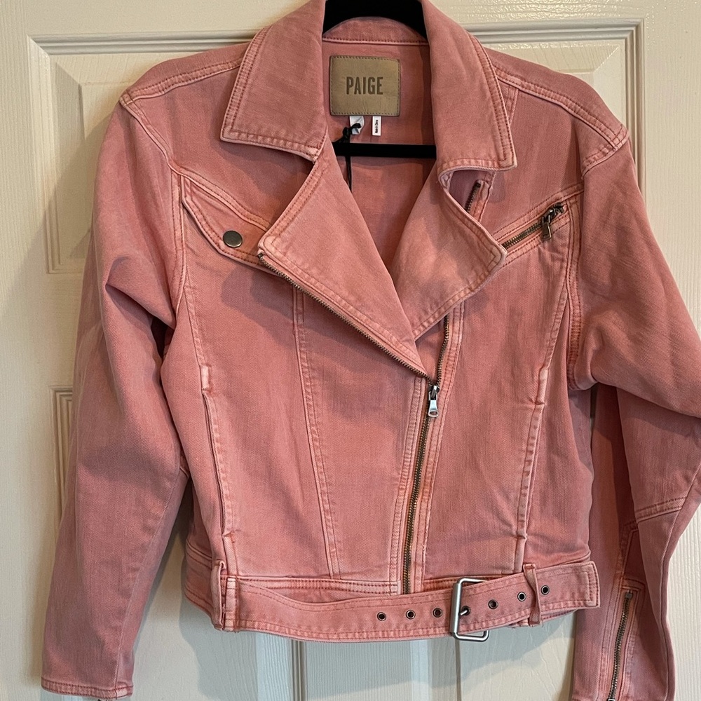 Paige Sivan Denim Moto Jacket NWT